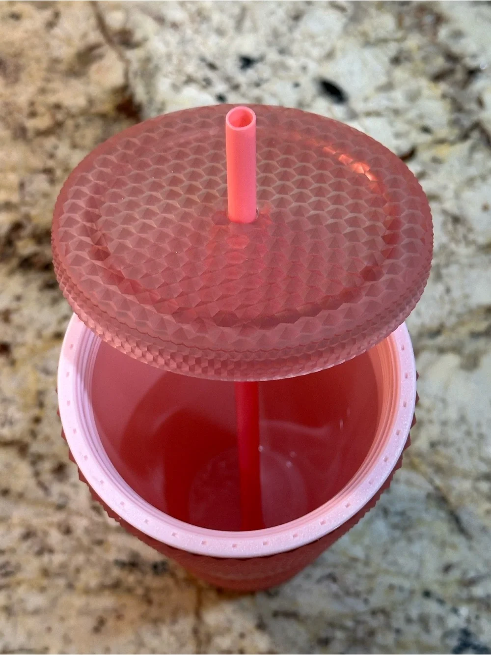 💗Starbucks 2022 Limited Valentine’s Soft‑Touch Pink Studded Venti Tumbler 24oz